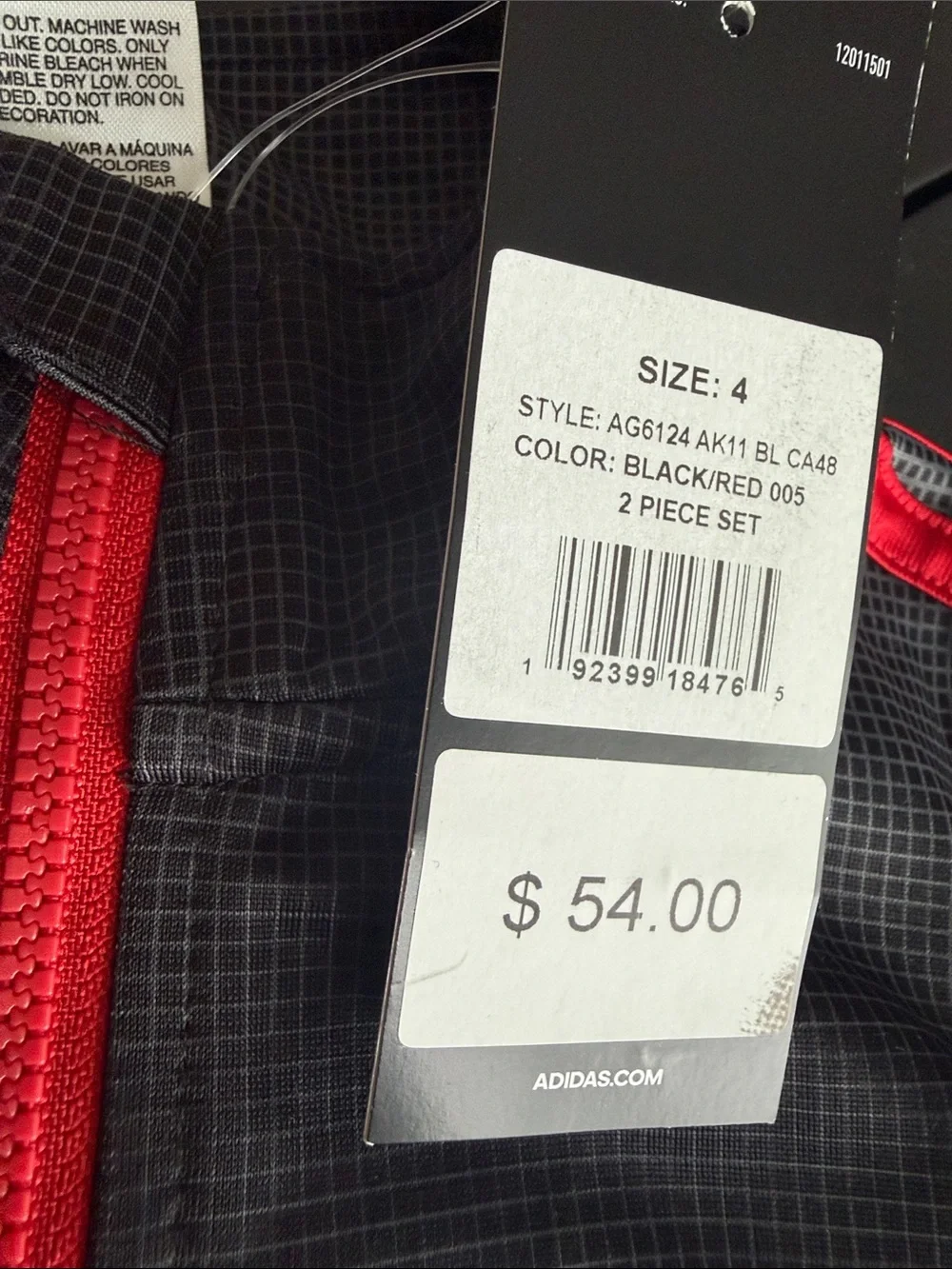 adidas Black Jacket with Red Accents